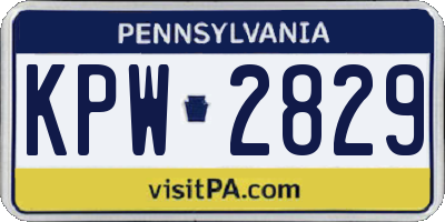 PA license plate KPW2829