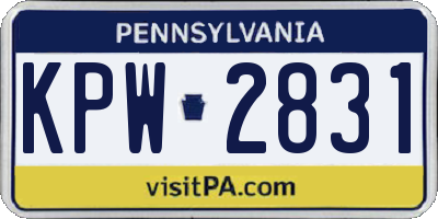PA license plate KPW2831