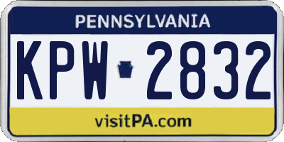 PA license plate KPW2832