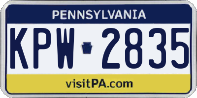 PA license plate KPW2835