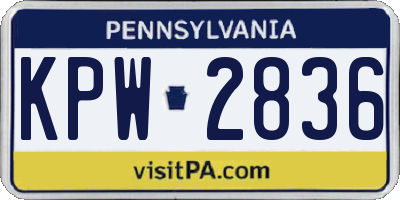 PA license plate KPW2836