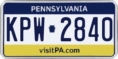 PA license plate KPW2840