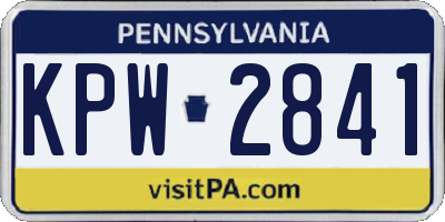 PA license plate KPW2841