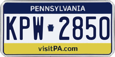 PA license plate KPW2850