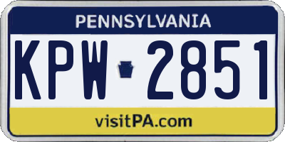 PA license plate KPW2851