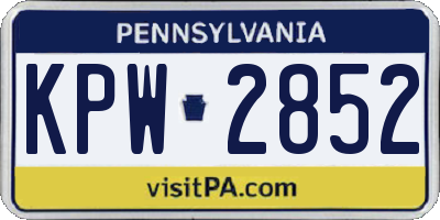 PA license plate KPW2852