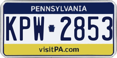 PA license plate KPW2853