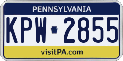 PA license plate KPW2855