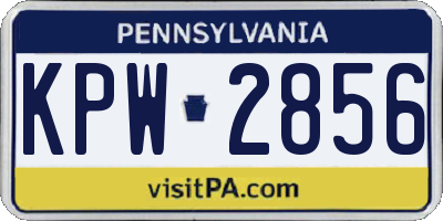 PA license plate KPW2856