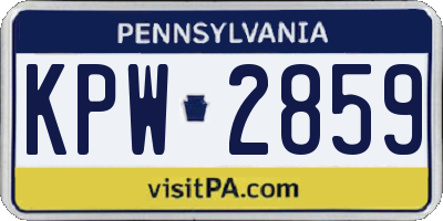 PA license plate KPW2859