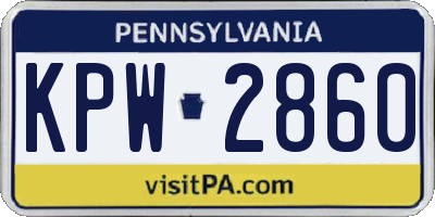 PA license plate KPW2860