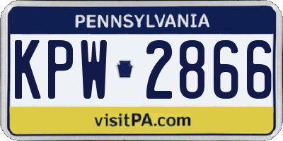 PA license plate KPW2866