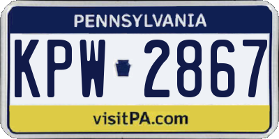 PA license plate KPW2867
