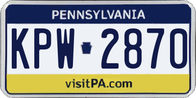 PA license plate KPW2870