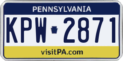 PA license plate KPW2871
