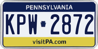 PA license plate KPW2872
