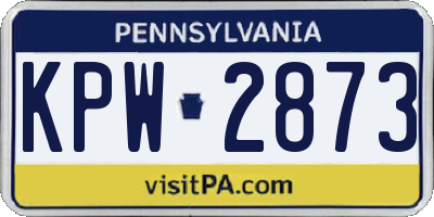 PA license plate KPW2873