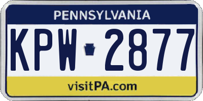 PA license plate KPW2877