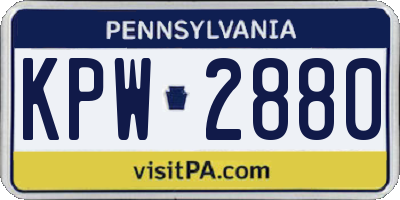 PA license plate KPW2880