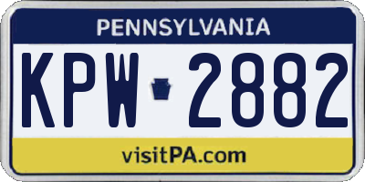 PA license plate KPW2882