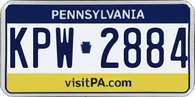PA license plate KPW2884