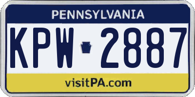 PA license plate KPW2887