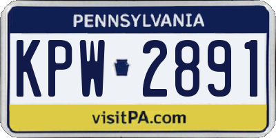 PA license plate KPW2891