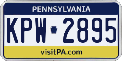PA license plate KPW2895