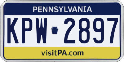 PA license plate KPW2897
