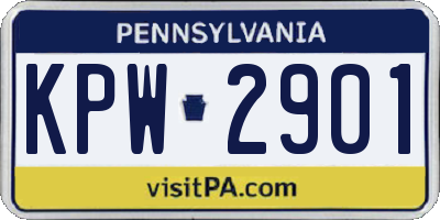 PA license plate KPW2901