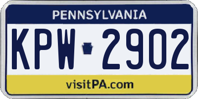PA license plate KPW2902