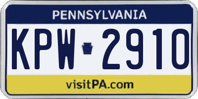PA license plate KPW2910
