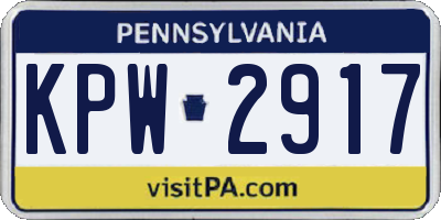 PA license plate KPW2917