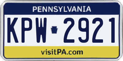 PA license plate KPW2921
