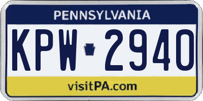 PA license plate KPW2940