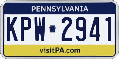 PA license plate KPW2941