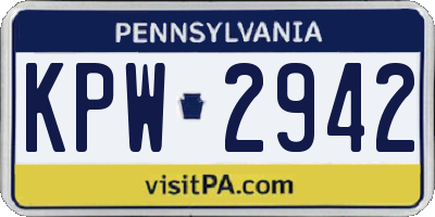 PA license plate KPW2942
