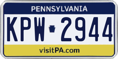 PA license plate KPW2944