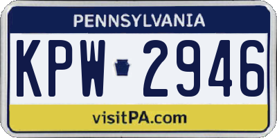 PA license plate KPW2946