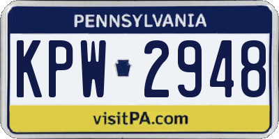 PA license plate KPW2948