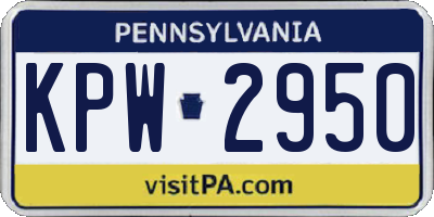 PA license plate KPW2950