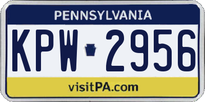 PA license plate KPW2956