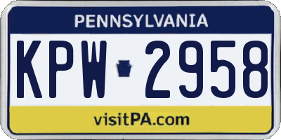 PA license plate KPW2958