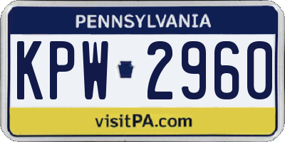 PA license plate KPW2960