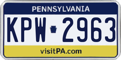 PA license plate KPW2963