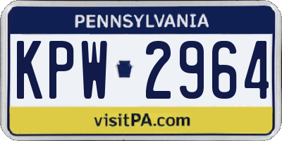 PA license plate KPW2964