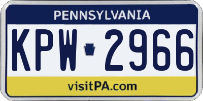 PA license plate KPW2966