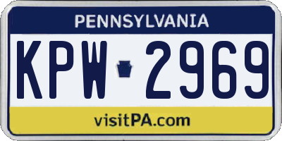 PA license plate KPW2969