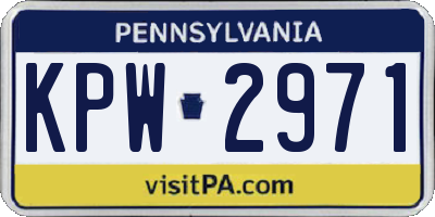 PA license plate KPW2971