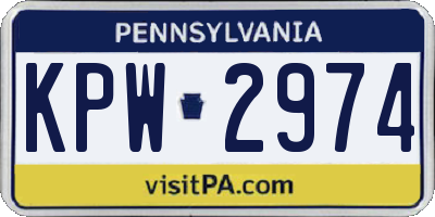 PA license plate KPW2974